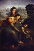 LEONARDO da Vinci anna sjalv tredje oil painting